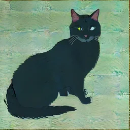 Portrait of a cat by Van Gogh