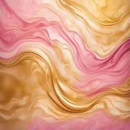 Hyper Realistic golden grungy wavy textures on yellow & pink marble textured background with vignette effect