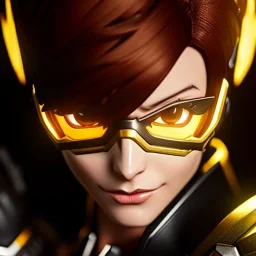 Ultra detailed fullbody Portrait in oil on canvas of overwatch character-TRACER with armor,extremely detailed digital painting,ultrarealistic skin,intense stare, extremely detailed face, crystal clear eyes, mystical colors ,perfectly centered image, perfect composition, rim light, beautiful lighting,masterpiece ,8k, stunning scene, raytracing, anatomically correct, in the style of Ohrai Noriyoshi and robert e howard and Steve Jung and Wizyakuza and Simon Bisley and uncannyknack.