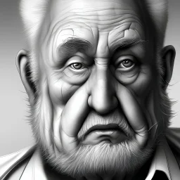 Fat lonely old man abandoned by humanity