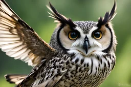 owl fly close up with fairy friend on her