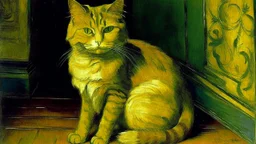 Portrait of a cat by Van Gogh