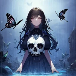 Skull's Queen, raining, Butterflies everywhere,