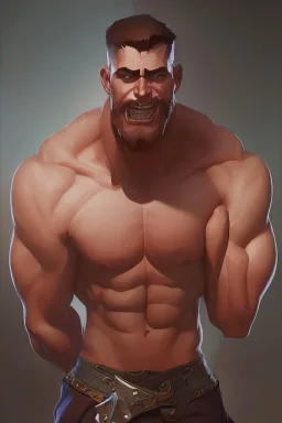 beefy teacher wearing very revealing shirt, muscular, seductive, smooth bokeh, by John Singer Sargent, james gurney, justin gerard, john william waterhouse, highly detailed, artstation, oil on canvas