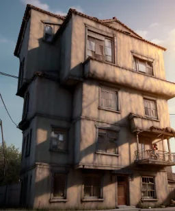 Realistic image, super giant woman head inside a house, looks out through the windows. people on the street are watching him, soft color, highly detailed, unreal engine 5, ray tracing, RTX, lumen lighting, ultra detail, volumetric lighting, 3d, finely drawn, high definition, high resolution.