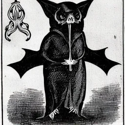 Russian Orthodox vampire bat with long arms