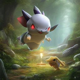 Mystery pokemon,Ambiance dramatique, hyperrealisme, 8k, high quality, lot of details, portrait,