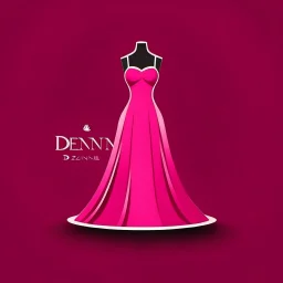 Create a logo called Deniz Boutique Dress DARK PINK