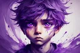 abstract boy art Purple color eyes