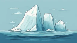 cartoon illustration: flat iceberg