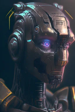 Portrait painting of a evil cyber open ai bot, robot cyberpunk portrait hd pfp, Chat GPT NFT Club, pft art, portrait ai, how look ai bot, looks chat gpt, ultra realistic, concept art, intricate details, eerie, highly detailed, photorealistic, octane render, 8 k, unreal engine.