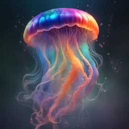 Magical Fantastic rainbow jellyfish, Liquid Structure, Flying fire particles, Splash, Portrait Photography, Fantasy Background, Intricate Patterns, Ultra Detailed, Luminous, Radiance, beautiful, Ultra Realism, Complex Details, Intricate Details, 16k, HDR, High Quality, Trending On Artstation, Sharp Focus, Studio Photo, Intricate Details, Highly Detailed