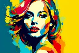 modern abstract woman painting vector