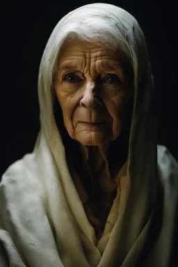 an old woman with a face of a spider