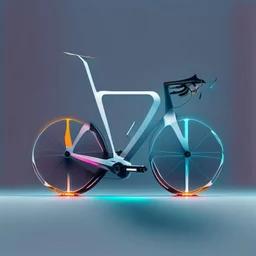 minimalistic bicycle digital art. Futuristic