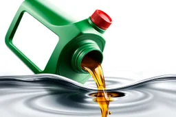 bottle(plastic bottle of motor oil) floating on side pouring oil out of the opening. white background, Smooth vector