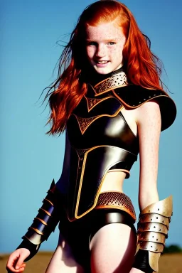 (strikingly beautiful 16 year old charming teen girl:1.2) with (long ginger hair:1.1) and (freckles:1.2) wearing (skimpy leather fantasy armour with halter top and thong:1.3) and (medium cleavage:1.2), tracing, ambient light, highres, (hyperrealistic:1.2), (perfect face:1.1) intricate (high detail:1.1) body, beautiful detailed eyes, plump lips, fantasy theme, Model hash: ddc3021b