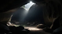 пещера в темное время суток