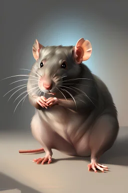 the giant rat who makes all the rules, fantasy, digital painting, realistic