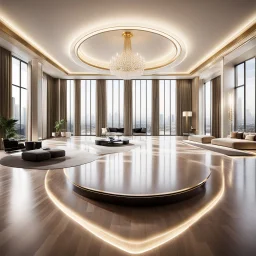 luxury room with luxury furniture ,with wide empty area in middle of floor for dancing