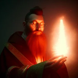 closeup face anthropomorphic bison sorcerer releasing a spell, relaxed, in the style of greg rutkowski cyberpunk red glowing light from inside, trending on artstation, detailed, realistic, hight quality