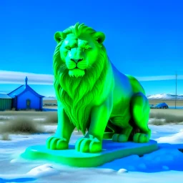 a green lion in the blue north pole