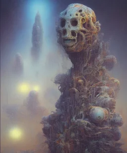 neural network. oil on canvas, beksinski, poster