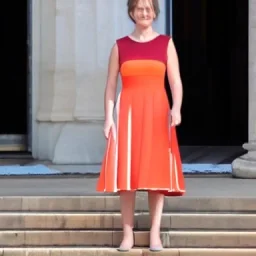 Emmanuel Macron in a dress full body photo