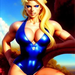 fullbody portrait 'beautiful blonde Sexy busty Cammy(street Fighter)',wearing skintight latex bikini suit,hyperrealistic skin,Hyperrealistic crystal clear eyes,painting by gaston bussiere, greg rutkowski, yoji shinkawa, yoshitaka amano, tsutomu nihei, donato giancola, tim hildebrandt, oil on canvas, cinematic composition, extreme detail,fit full head inside picture,32k