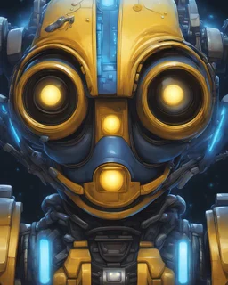 symmetry!! portrait of wall - e, sci - fi, tech wear, blue and yellow glowing lights!! intricate, elegant, highly detailed, digital painting, artstation, concept art, smooth, sharp focus, illustration