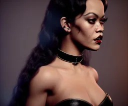 Rita ora, 1800s, vampire, long curly black hair, choker