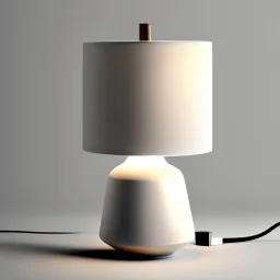 a picture for a webshop for a cozy nordic design table lamp in neutral colors.