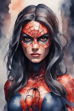 spider woman spider woman A cute woman, Watercolor, trending on artstation, sharp focus, studio photo, intricate details, highly detailed, by greg rutkowski
