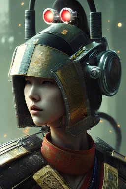 portrai of samurai cyberpunk,high detail, volumetric lighting, tiny features, intricate detail,