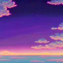 purple sky full of stars, sunflower field, floating ruins of an asian village, anime, high res, makoto shinkai