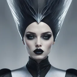 a close up of a person wearing a costume, digital art, inspired by Hedi Xandt, cgsociety contest winner, gothic art, yuri shwedoff and tom bagshaw, with black glossy lips, intricate costume design, zaha hadid octane highly render, nun fashion model, serge lutens, wearing intricate black choker, smooth 3d cg render, drag