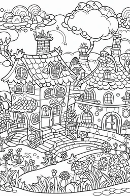 coloring page for kids, STRESS RELIEF, cartoon style, thick outline, low details, no shading, no color