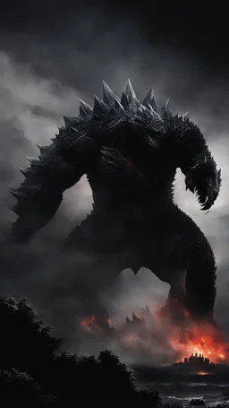 A darkness picture to giant godzilla