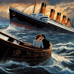 Write a scene where Jack and Rose say goodbye to each other as Rose boards a rescue boat on the sinking Titanic. The tension is palpable as they express their love for each other amidst chaos and tragedy. Jack's heartbreak is evident as he watches Rose leave, knowing they may never see each other again. The scene captures the emotional turmoil of the moment and the overwhelming sense of loss as the ship continues to sink.