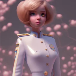 3d female, parade uniform, cute big circular reflective eyes, Pixar studio movie style, unreal engine cinematic smooth, intricate detail, cinematic