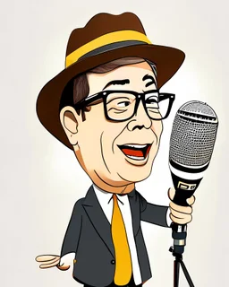 Caricatura de Gustavo Petro hablando con micrófono discurso serio cuerpo completo sombrero llanero colombiano traje arte Bauhaus obra de arte detallado 4k