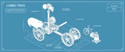 isometric blueprint of hi tech metal gear Gnome invention, winning prize at gnome convention, The Lumb-O-Tron A jury-rigged combination of a cart, pulley system, and an axe designed to chop down trees. The motion is powered by {a yoga pig in a wheel treadmill spurred by a carrot on a stick | a crude stationary bicycle | a tiny steam engine heated by a red pseudodragon in the chamber}