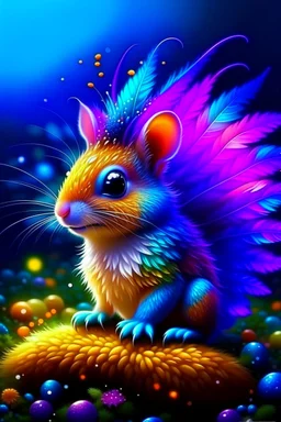Beautiful fairy squirrel colorful art conceptual, amazing artwork, hyper detailed, ultra maximalist quality, 12k
