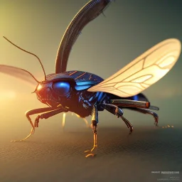 Firefly bug on nature, ultra realistic, ultra highly detailed, shiny, smooth, studio quality, octane render, ambient lighting, polaroid,--ar 1:1 --v4