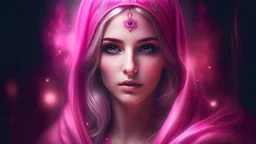 fantasy, real, female, portrait, pink, magical icon, spell, display, mystical, magical, stunning, vivid, beautiful
