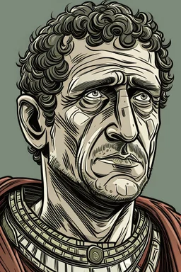 julius cesar portrait in comics style