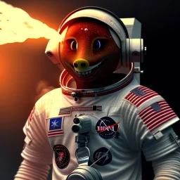 astronaut burning meat barbecue unreal engine 5, octan render