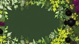 beautiful abstract background with herbs and shrubs and tainted black