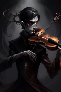 A dark trickster with a violin, controlling the souls of people