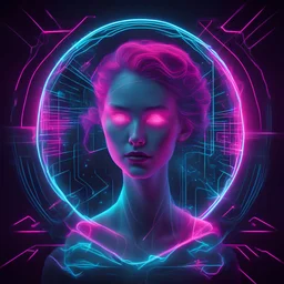 Save your love, picture in synth style with neon lighst and bioluminescent web